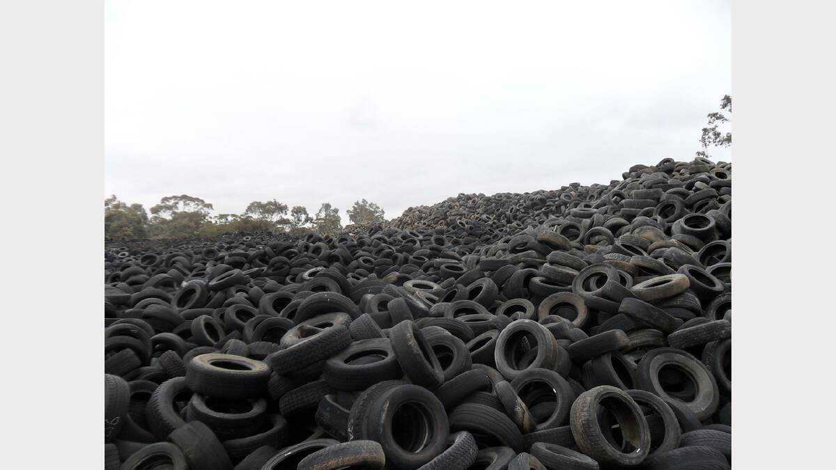 The wall of tyres that is causing concern.