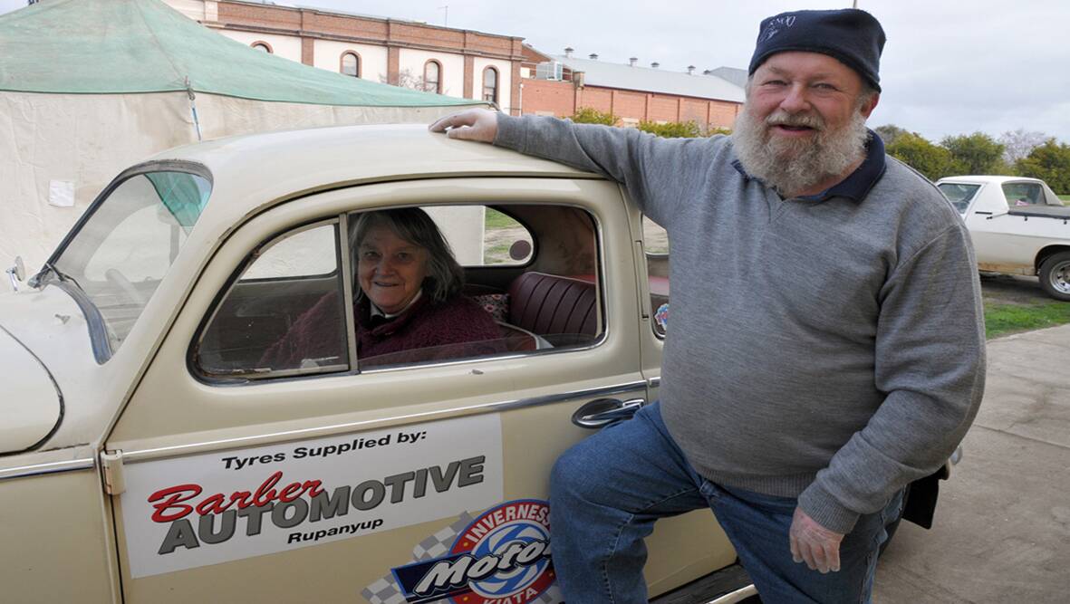 Chips and Val Fearon with their Beetle, prior to heading off to Tasmania.
