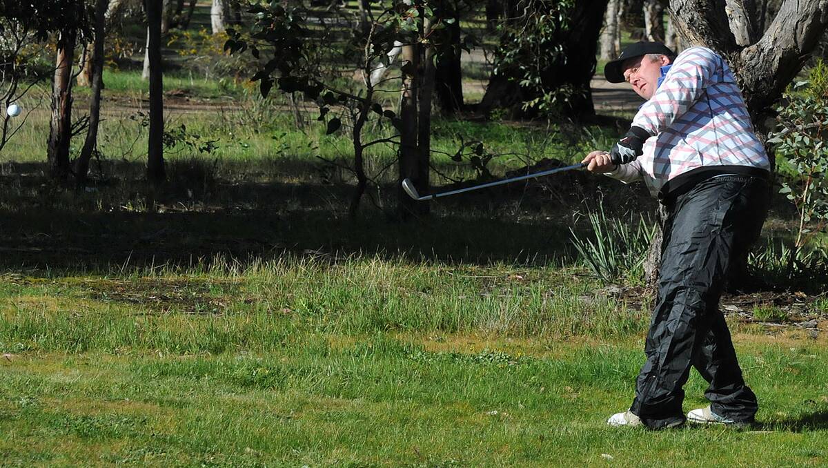 The style of a winner - Ricky Bowen was in action during his runaway win in the Stawell Golf Club's stableford event last Saturday. Picture: MARK McMILLAN