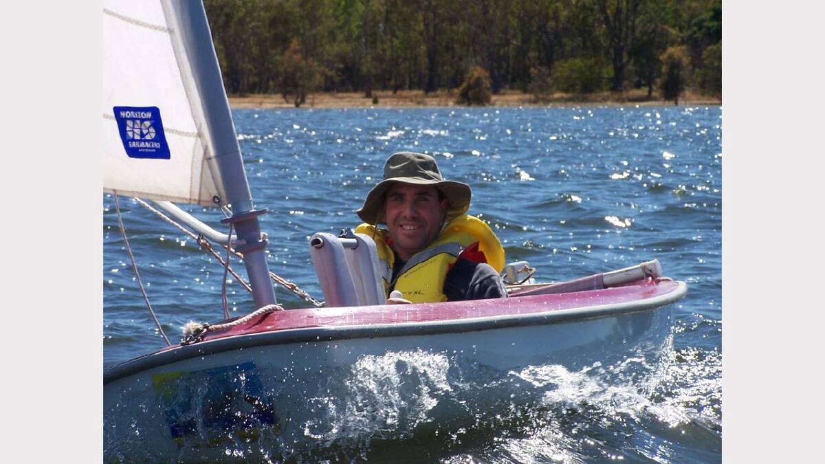 David enjoys a sail on the open waters at Lake Fyans.