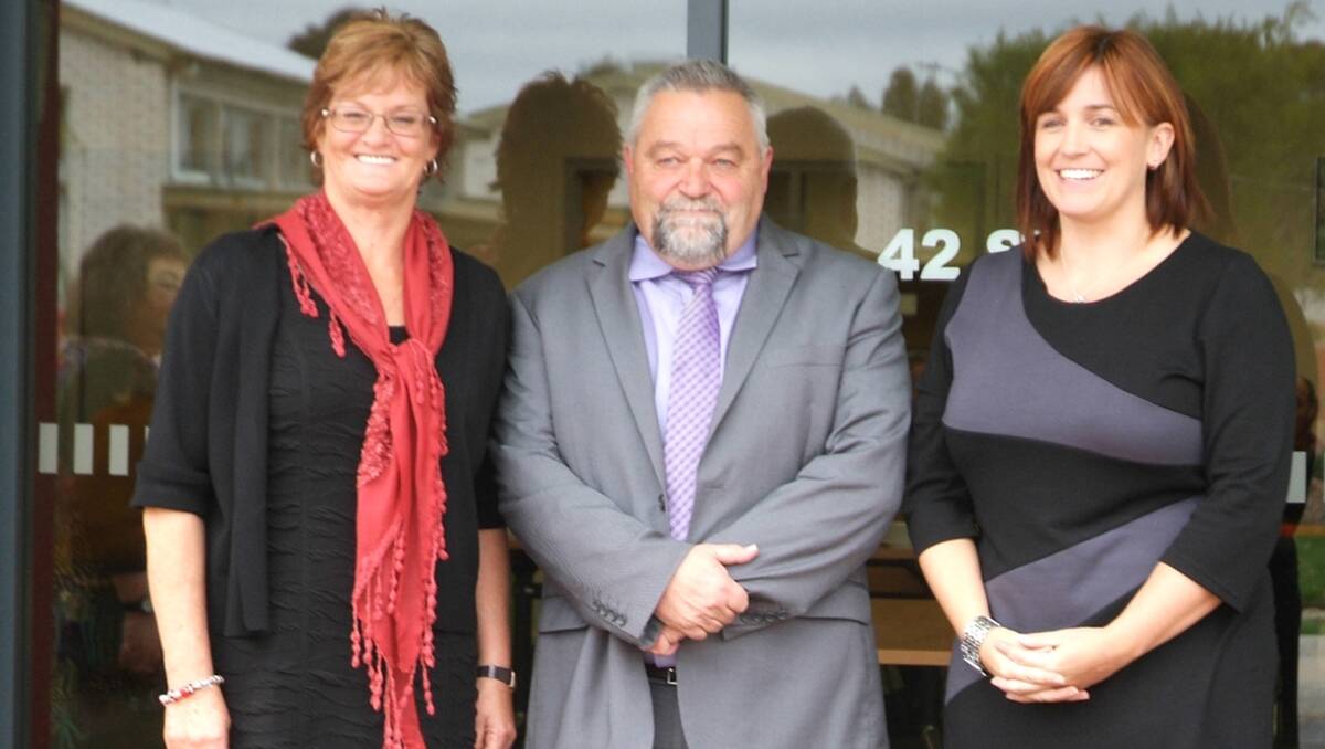 Pictured out the front of the Stawell Powerhouse official opening L-R Carleen Grace, Bernie O’Connor and Kathryn Clayton.