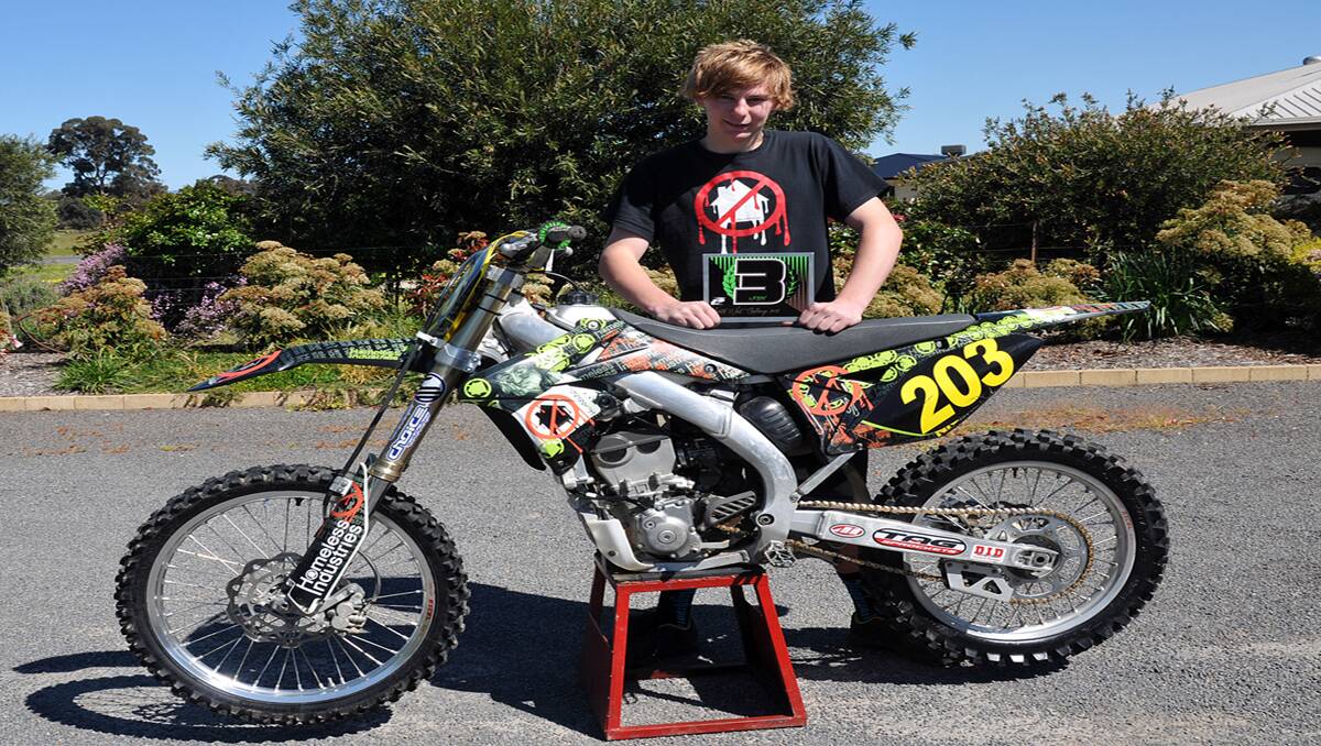 Fifteen year old Nic Spry-Gellert is moving up through the ranks on the motorcross circuit, following championship success. Picture: KERRI KINGSTON