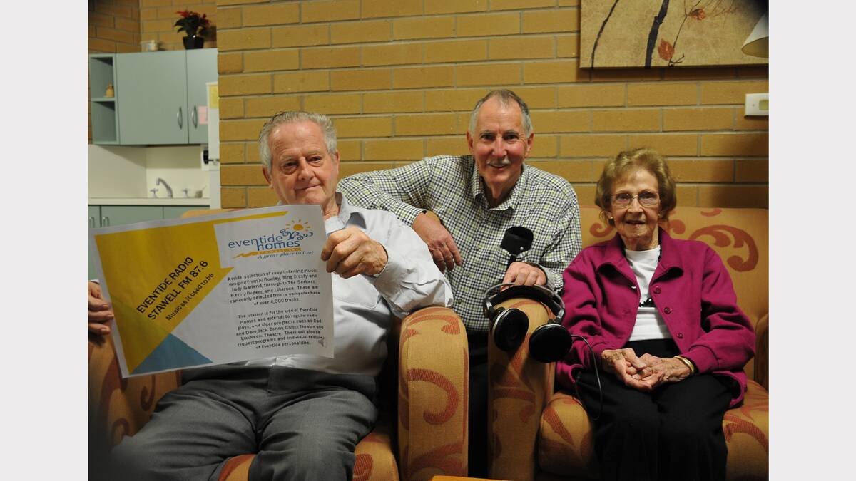 Eventide board chairman Roger Warne with residents George McDonald and Clarice McKenzie.