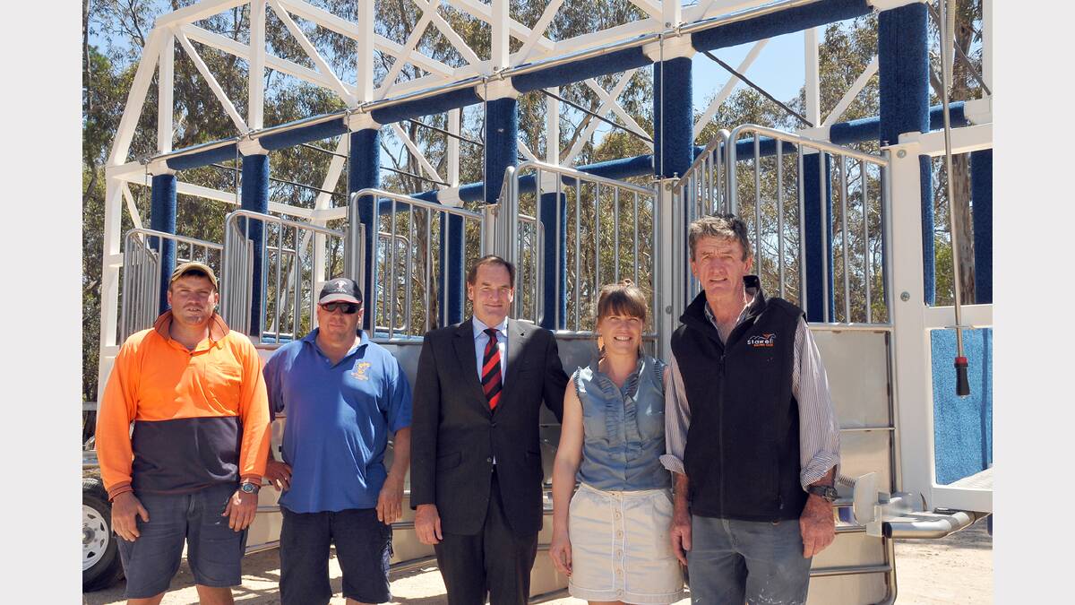 Pictured at the new starting gates L-R Bryce Mildon, David Noonan, Simon Ramsay, Penny Penfold and Ian Nicholson.