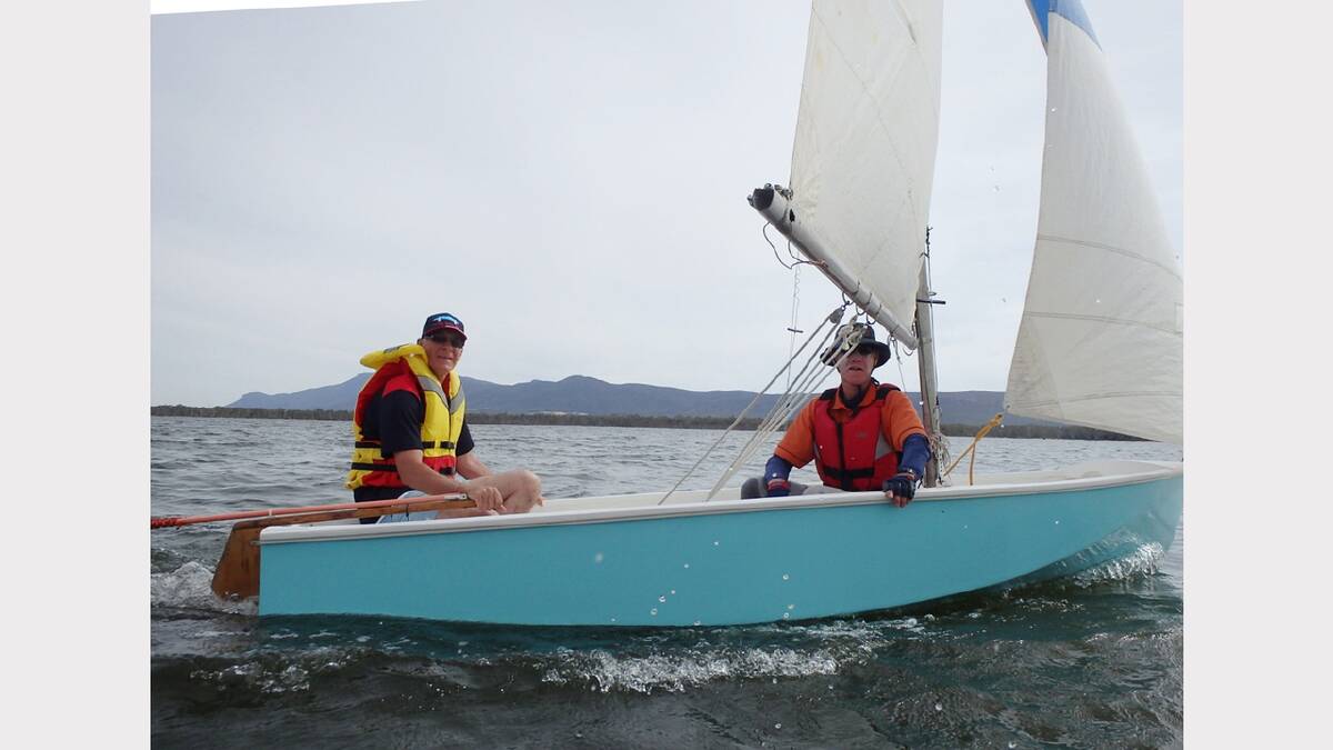Phillip Chaplin receives instruction from Roger Spratt on one of the Stawell Yacht Club's 125s.