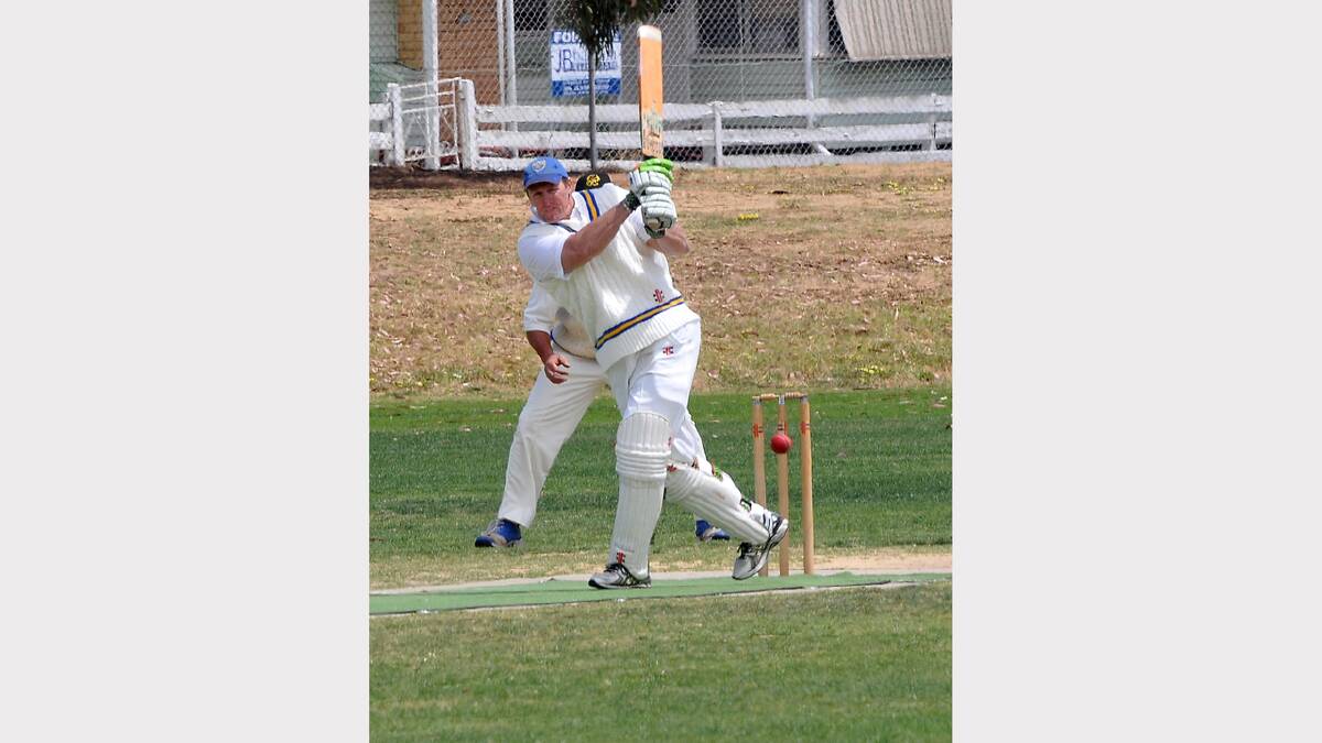 Youth Club's Jamie Solyom belts another delivery through the onside during his innings of 41 runs on Saturday against Pomonal.