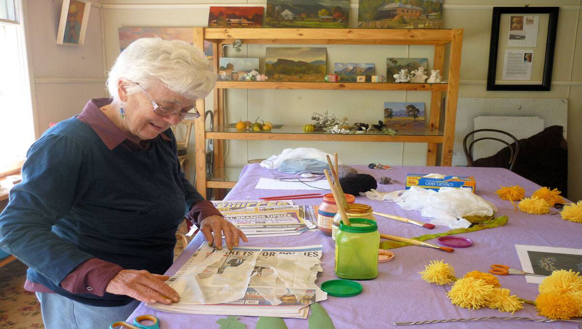 Halls Gap resident Margo Siestma, was busy working on the creation of a life-sized 'Wildflower Tree' to be on display for this weekend's 75th Grampians Wildflower Show in Halls Gap. 