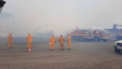 SAFE: The fire destroyed 8000 hay bales but was declared safe several hours later. Picture: CONTRIBUTED.