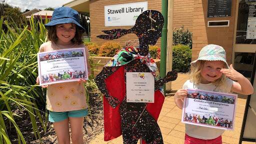 SUPERHERO: Sisters Erin and Matilda had a great time completing the treasure hunt course while raising funds for the charity. Picture: CONTRIBUTED