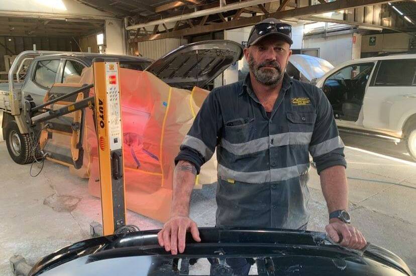 HIGH HITS: Heath Hemley who owns Hemley's Smash Repairs said drivers are at risk every direction out of Stawell. Picture: TALLIS MILES