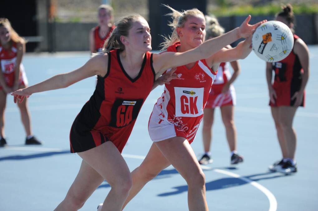 GOOD FRIDAY NETBALL: Stawell Warriors were victorious over Ararat on the new courts at Alexandra Oval. Picture: KLAUS NANNESTAD