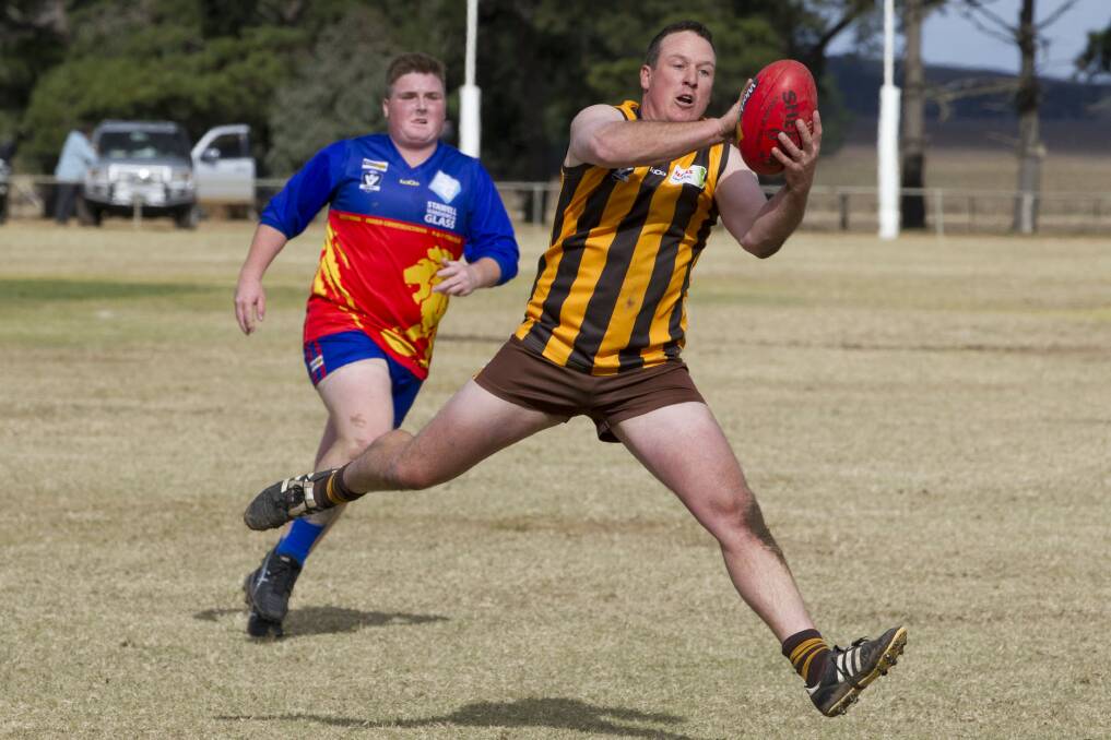 CLASH OF THE TITANS: Tatyoon hosted Great Western in round five of the Mininera and District Football League. Pictures: PETER PICKERING