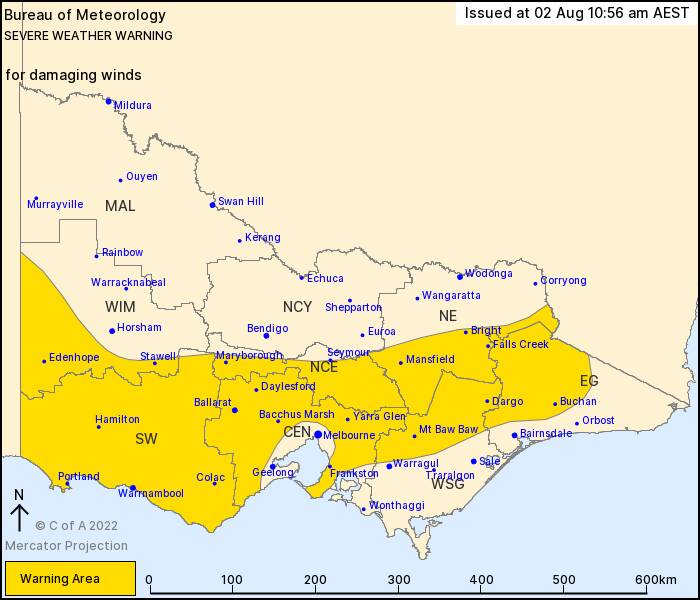 WARNING: Damaging winds are expected across parts of the state. Picture: BUREAU OF METEOROLOGY