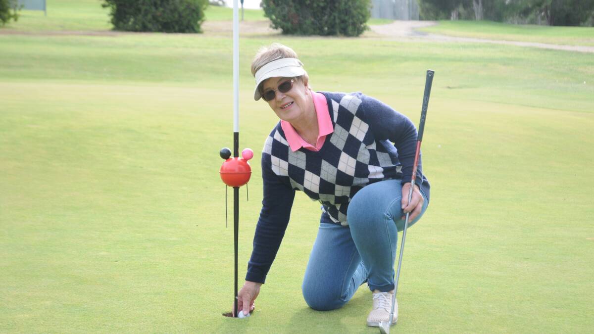 ACE: Rosemary Perry on the ninth green at Stawell Golf Club, the place of her hole-in-one. Picture: CASSANDRA LANGLEY