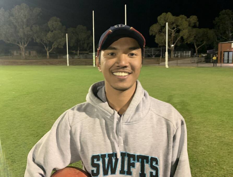 SENIORS: B Jay Enriquez has been making his mark in the Swifts 2021 senior side. Picture: TALLIS MILES