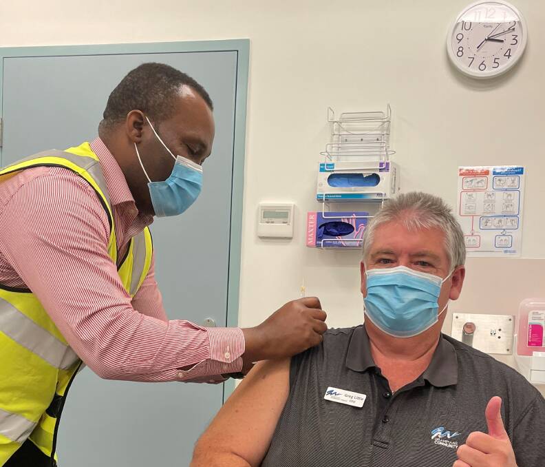 STICK IT: Grampians Community Health CEO Greg Little as he receives a dose of his COVID-19 vaccination. Picture: CONTRIBUTED
