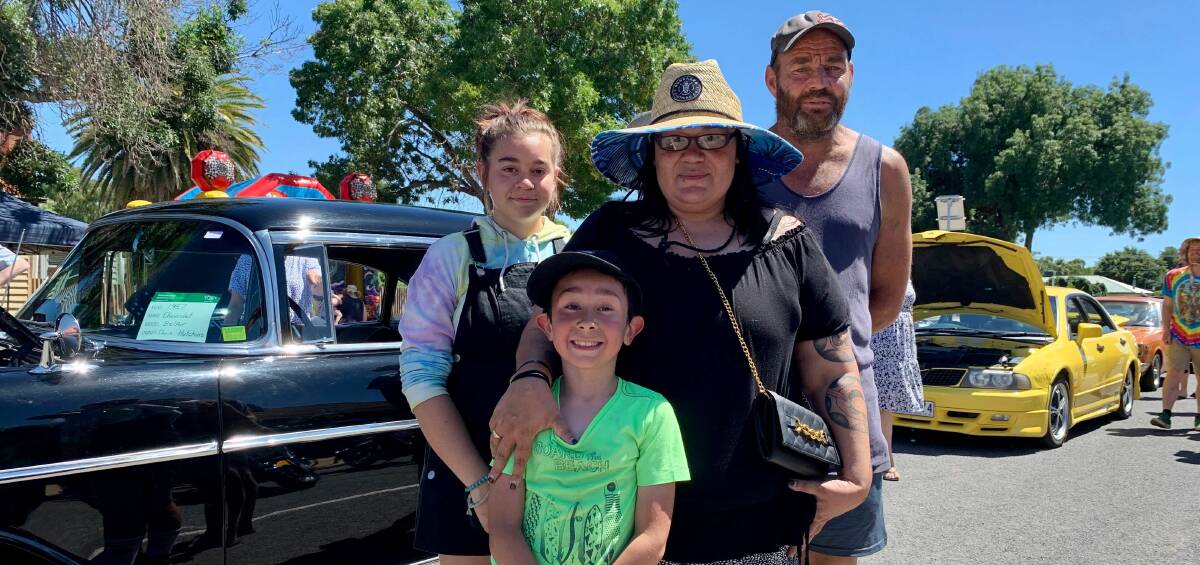 FAMILY DAY: The Great Western Show and Shine was a hit for Hannah, 14, Domonic, 8, Keiah and Adrian Rattray over the Australia Day weekend. Picture: BEN FRASER