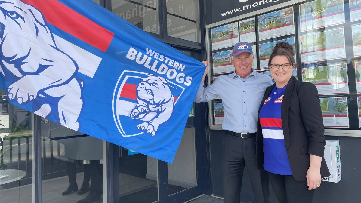 SUPPORTERS: Monaghan's Real Estate's passionate Bulldogs fans Terry Monaghan and Deb Riley are excited for Saturday night. Picture: TALLIS MILES