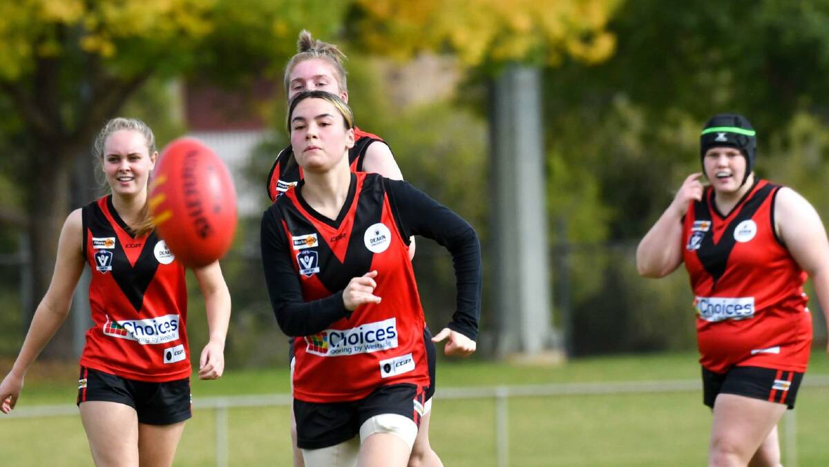 LEARNING: The Stawell Warriors Youth Girls are learning the game fast in 2021. Picture: KARL MEYER