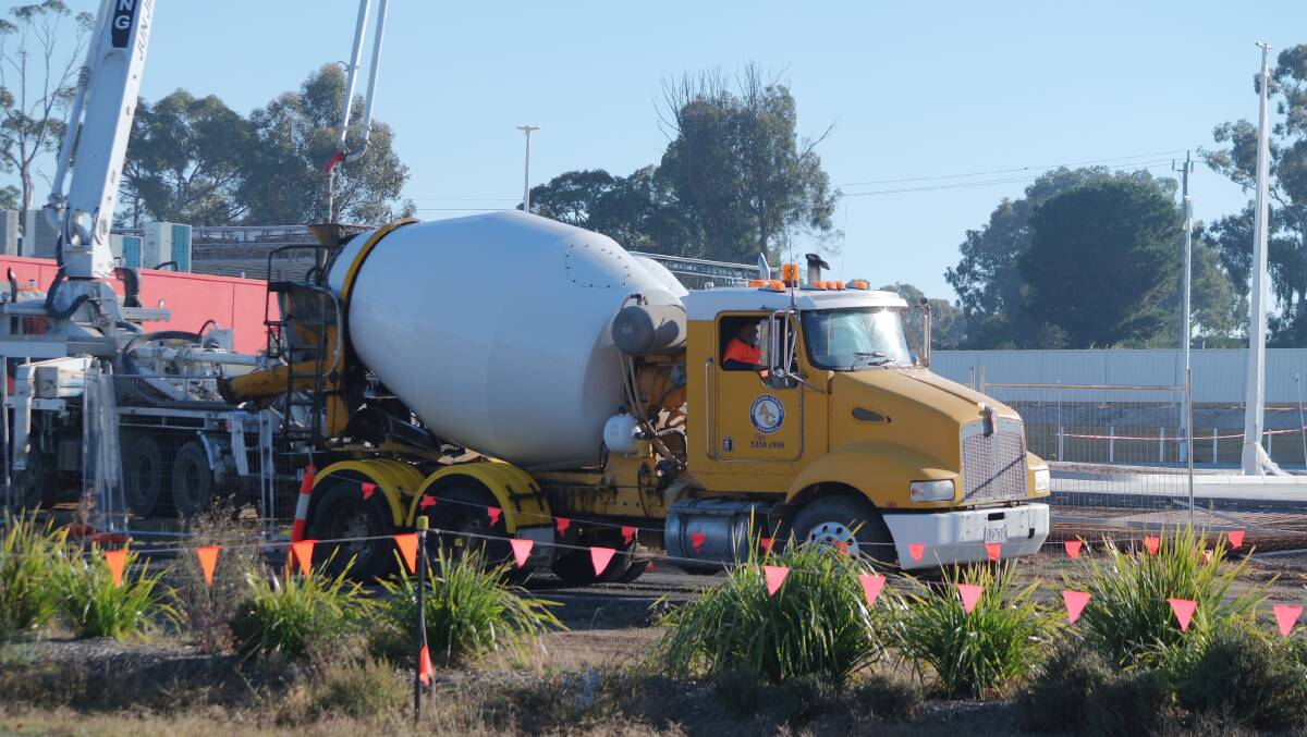 STAWELL BUSINESS: Armstrong Concrete onsite at the United Petroleum building. Picture: CONTRIBUTED