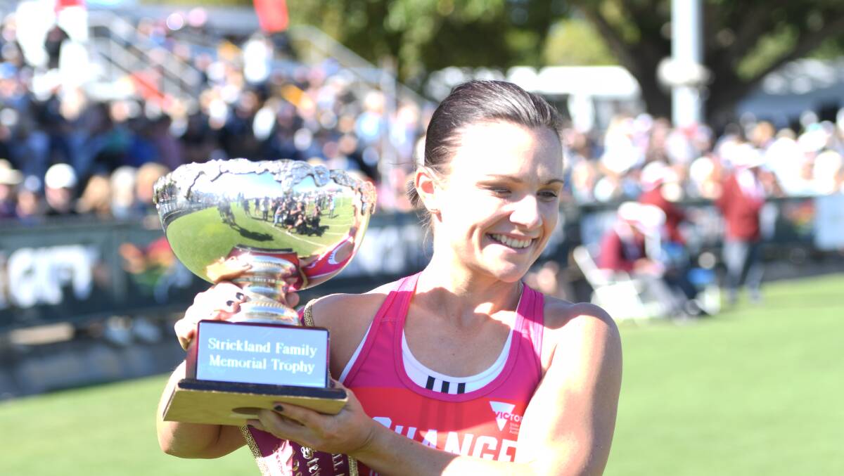 CHAMPION: Hayley Orman has won the Change Our Game Women's Stawell Gift. Picture: TALLIS MILES