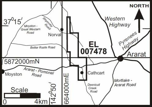 MAPPED OUT: This is the proposed area Stawell Gold Mines wants to explore with a new license. Picture: STAWELL GOLD MINES