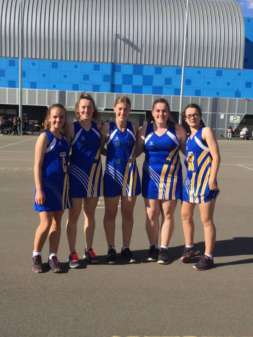 REPRESENTATIVES: Ruby Peters, Madi Taylor, Molly Orr, Holly Graveson and Alana Graveson at the Golden City Tournament earlier in 2021. Picture: CONTRIBUTED