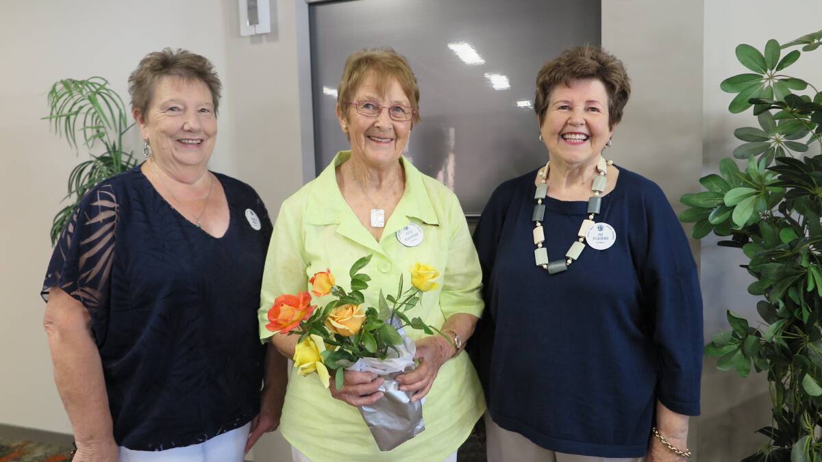 NEW MEMBER: Joyce Blachford was welcomed to the club by Lynette Healy and Pat Pickering. Picture: CONTRIBUTED