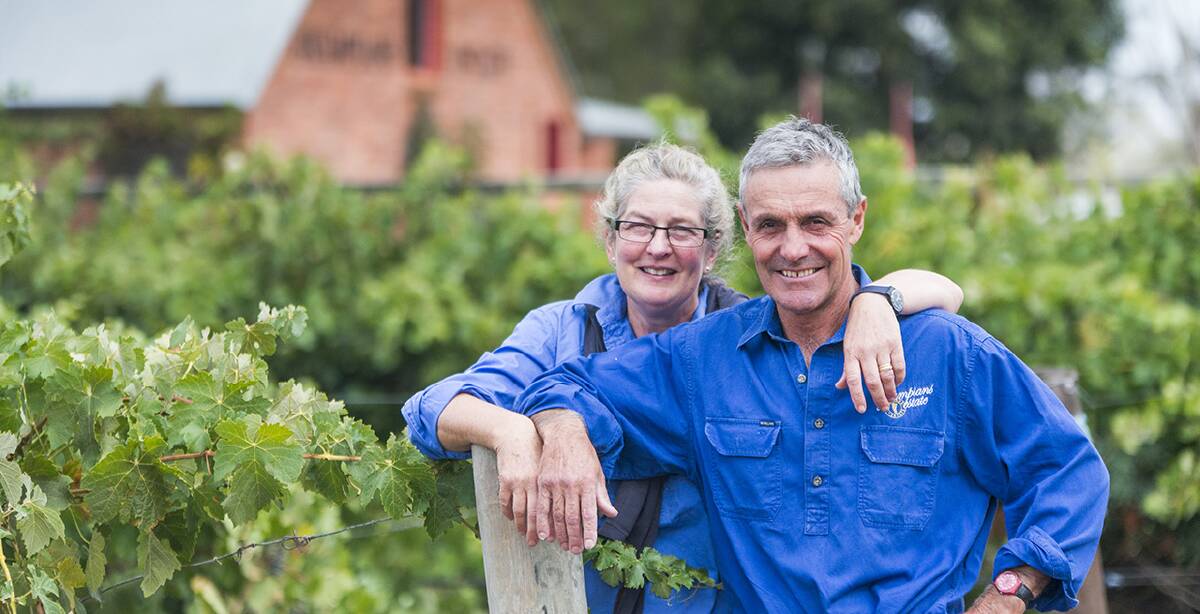 QUALITY: Grampians Estate Winery owners Sarah (left) and Tom Guthrie are expecting a 'high quality' vintage in 2021. Picture: CONTRIBUTED