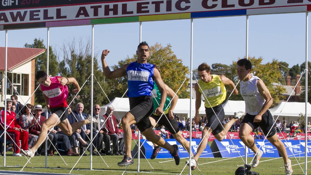 DEFENDING CHAMPION: 2019 Stawell Gift winner Dhruv Rodgrigues Chico will have to overcome a big handicap change to win in 2021. Picture: PETER PICKERING