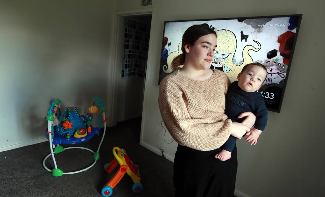 HOME HORROR: Wagga's water-tight rental market has left single mum Taylah Galvin unable to secure a new home after finding mould in her son's bedroom. Picture: Les Smith