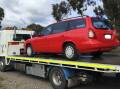 CAUGHT: Police impounded the red vehicle. Picture: NORTHERN GRAMPIANS EYEWATCH PAGE