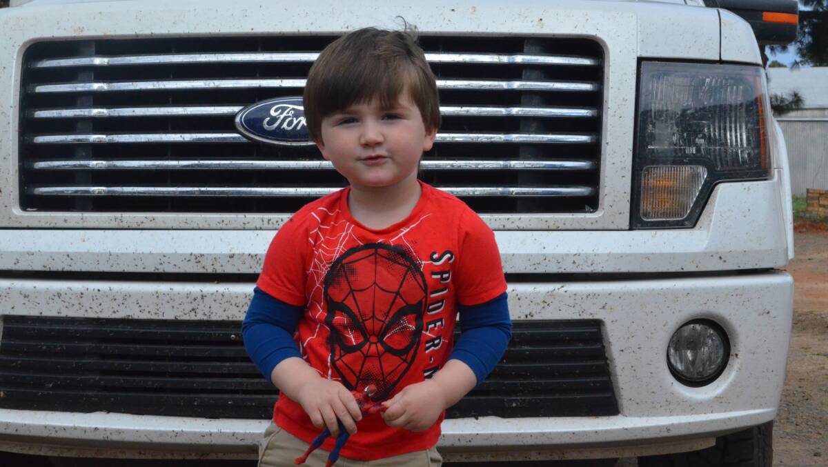 Memphis told The Area News that his Spider-Man toy would help him to be brave for his very first flight. Photo: Cai Holroyd. 