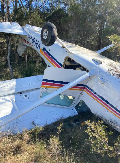 Emergency services respond to the light plane crash on Monday. Photos: NSW Ambulance.