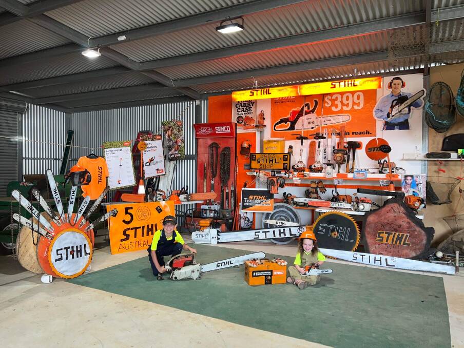 MASTERPIECE: Russ McGregor STIHL themed garage. Picture: CONTRIBUTED. 