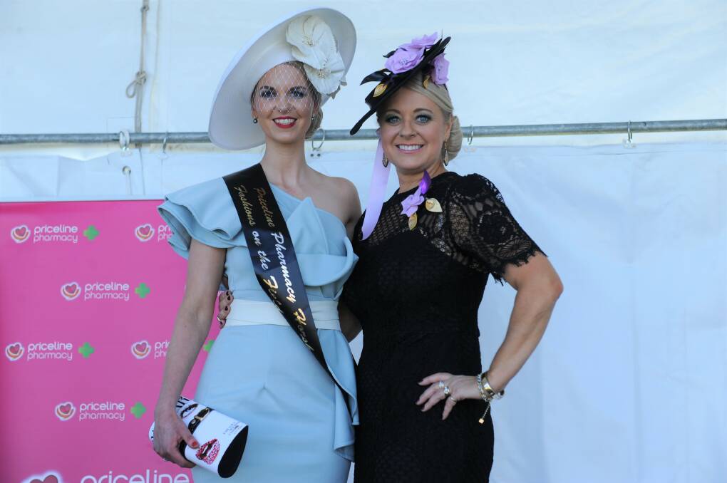 Horsham Cup Fashions on the Field 2018,winner Leah Habel, of Warrnambool, with judge Eliza Icke.