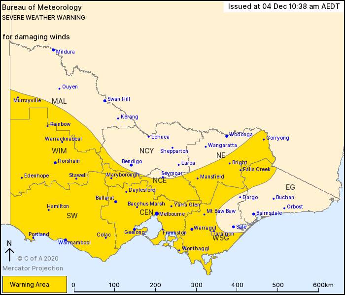 Severe weather warning issued for Wimmera, Grampians