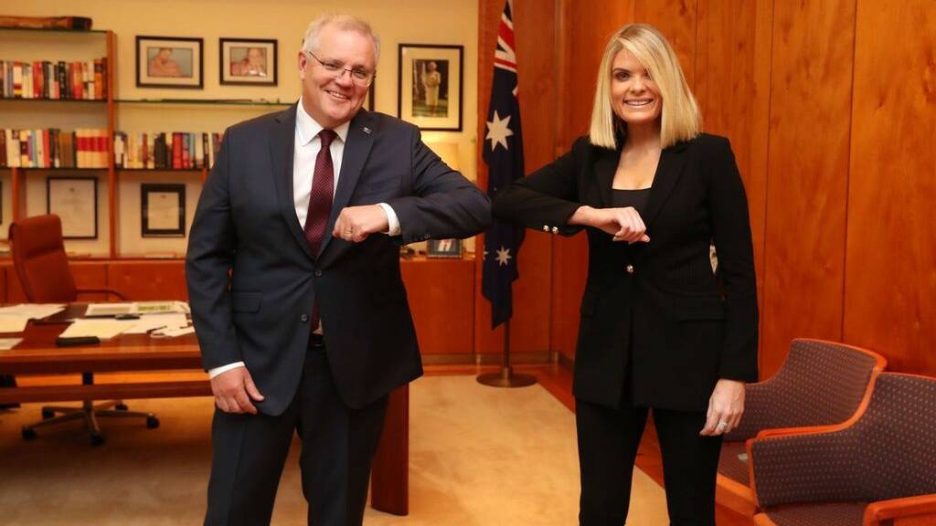 Prime Minister Scott Morrison and Erin Molan in Canberra last week. Picture: Supplied