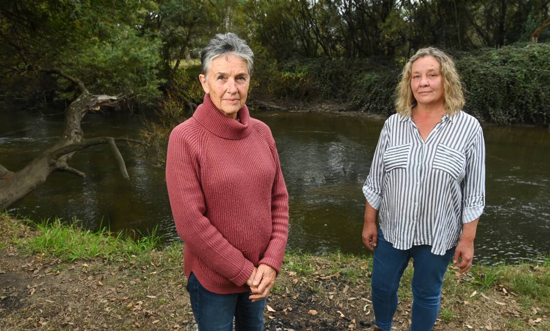 OPPOSITION: Mitta North farmer Judy Cardwell and Kiewa Valley farmer Belinda Pearce organised a rally in Melbourne protesting the camping rules last year. Photo by Mark Jesser.