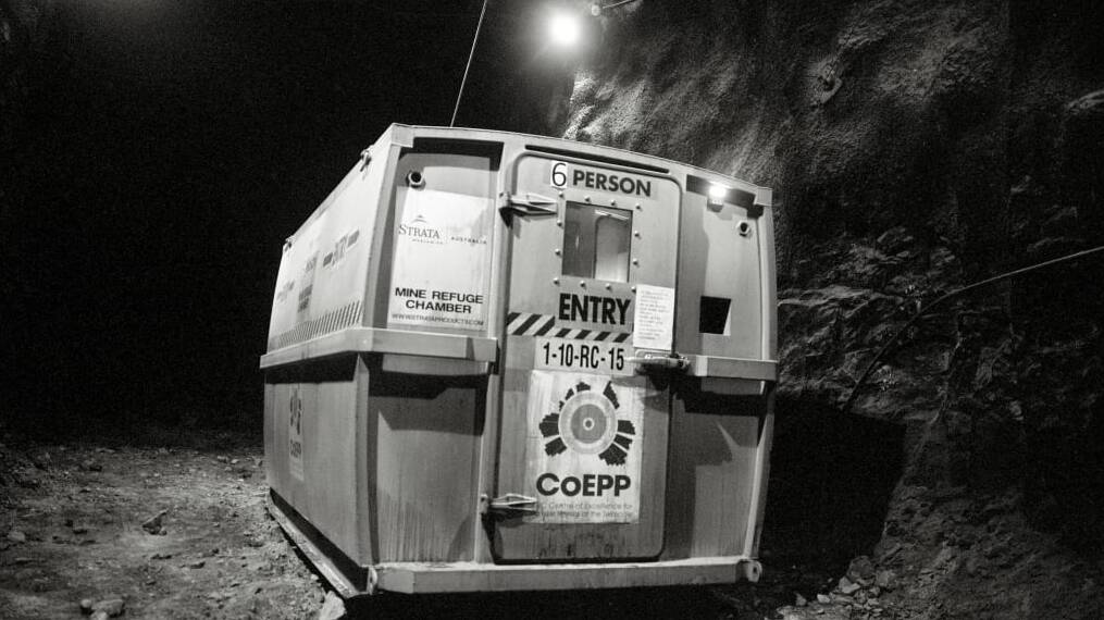 A temporary laboratory installed in the Stawell gold mine. Photo: Mark Killmer, Melbourne University