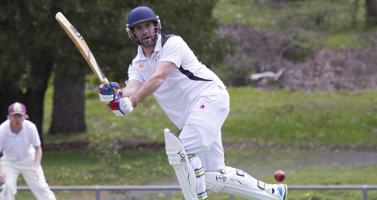 Four runs: Damian Joiner flicks the ball off his pads during his innings of 47 not out. Joiner smashed eight boundaries including one six. Picture: Peter Pickering.