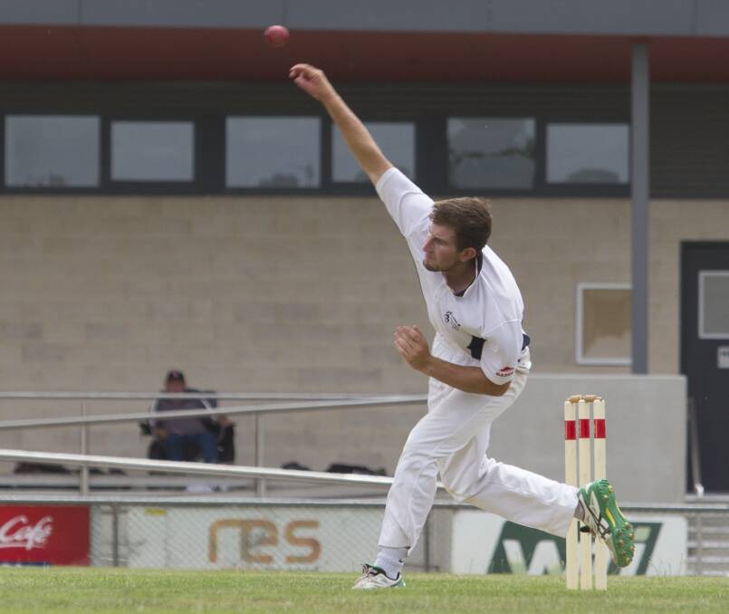 On fire: John Butler was on the hunt for Pomonal wickets on Saturday as he finished with six wickets from his 20 overs. Picture: Peter Pickering