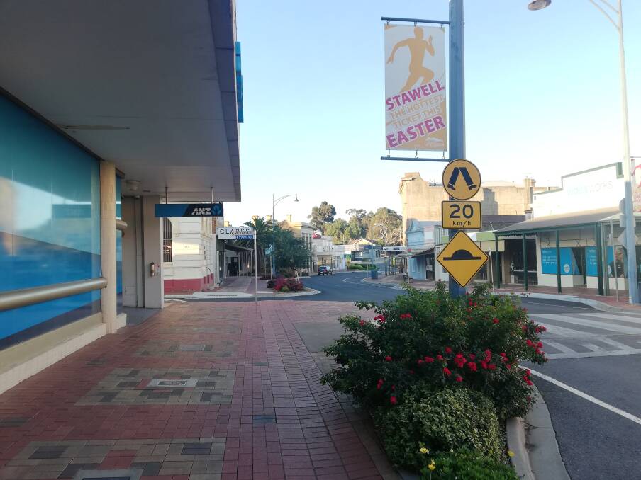 STAYING HOME: The main street of Stawell has become increasingly quiet as authorities urge people to self-isolate. 
