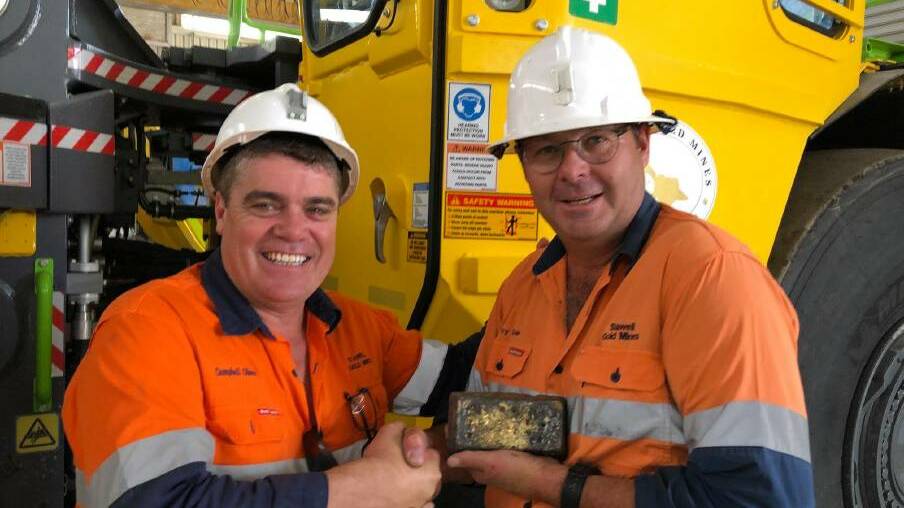 PRESSING ON: Stawell Gold Mines chief executive Campbell Olsen and general manager Troy Cole in January 2019. The mine will remain operational as an essential industry despite COVID-19.