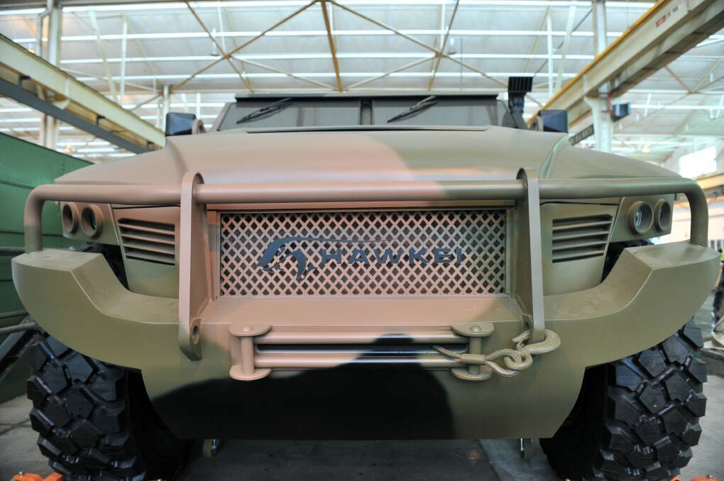 The front grill of a Hawkei prototype circa 2010. Picture: ALEX ELLINGHAUSEN
