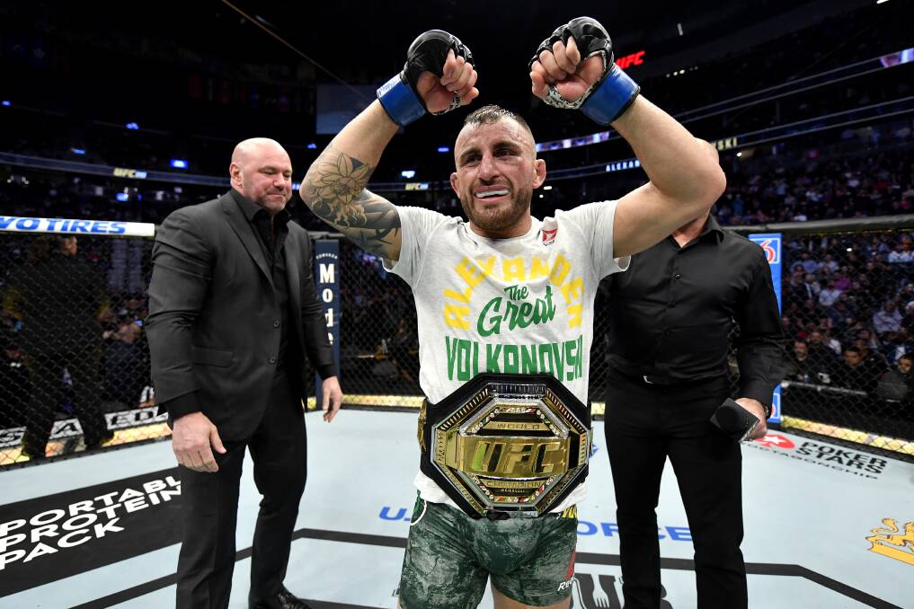 CROWNED: New UFC featherweight champion of the world Alexander Volkanovski. Picture: Getty Images