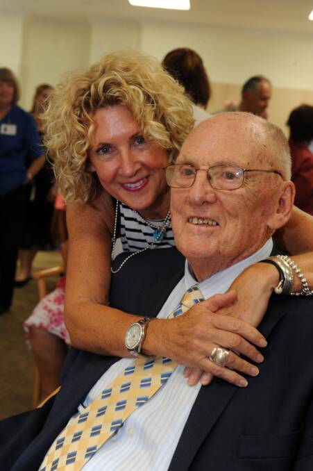 Dr Norman Castle with his daughter Julie Castle at the afternoon tea to celebrate his service at Stawell Regional Health and also his 86th birthday. Picture: PAUL CARRACHER.