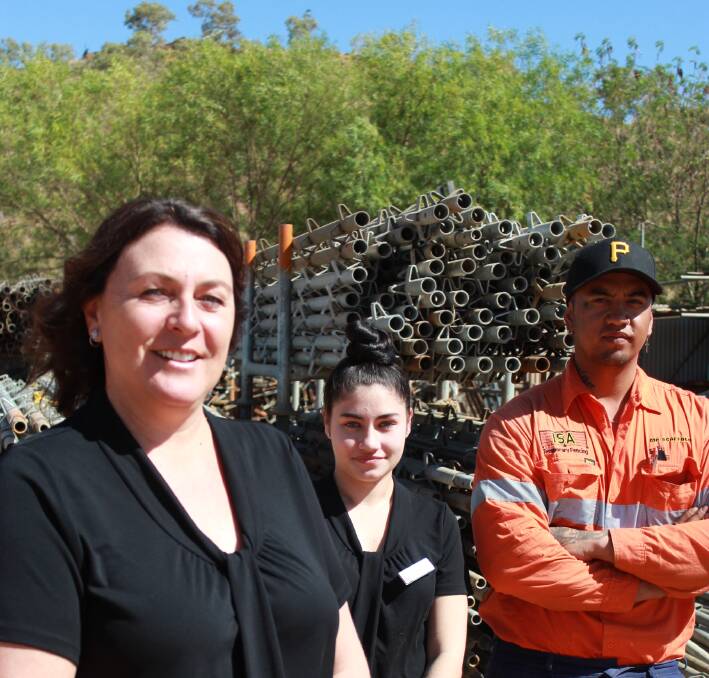 MC Scaffolds is a local business facing labour shortages. Seen here Business Manager, Narelle Crockett, with Local Scaffold Supervisor, Harley Walker and Admin Officer, Kirra Cairns.