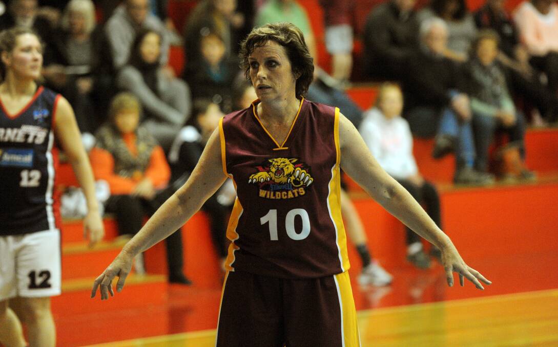 PRESSURE: Stawell Lady Wildcat Tracey Dark guards space during the round two game against Horsham Lady Hornets. Picture: Paul Carracher