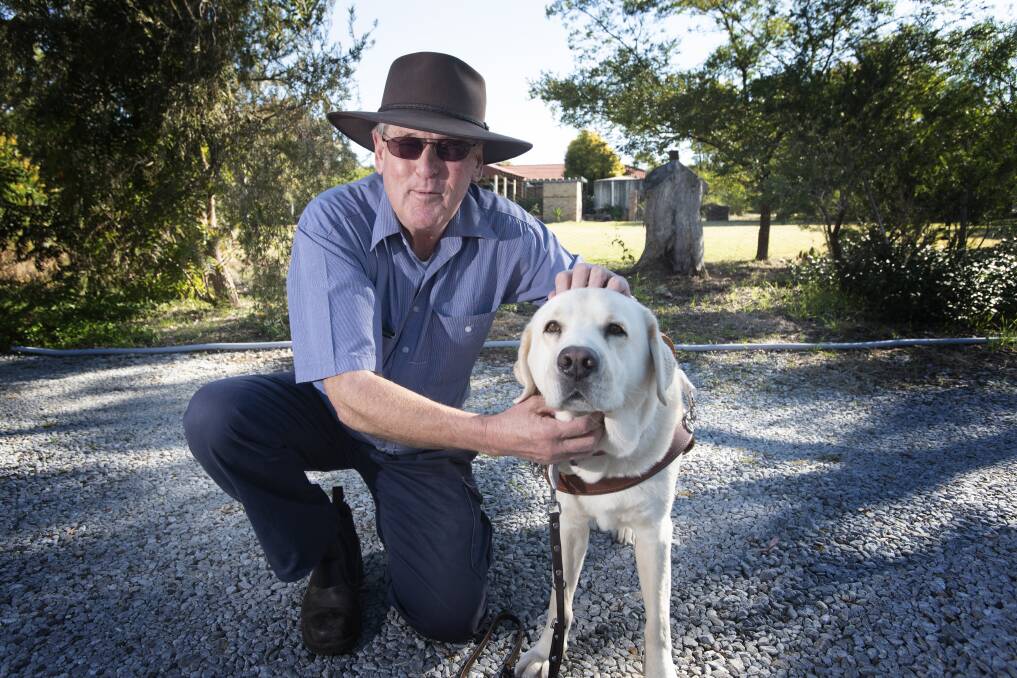 BEST BUDS: Tamworth man Phillip Tilley and his guide dog Nelson. Photo: Peter Hardin
